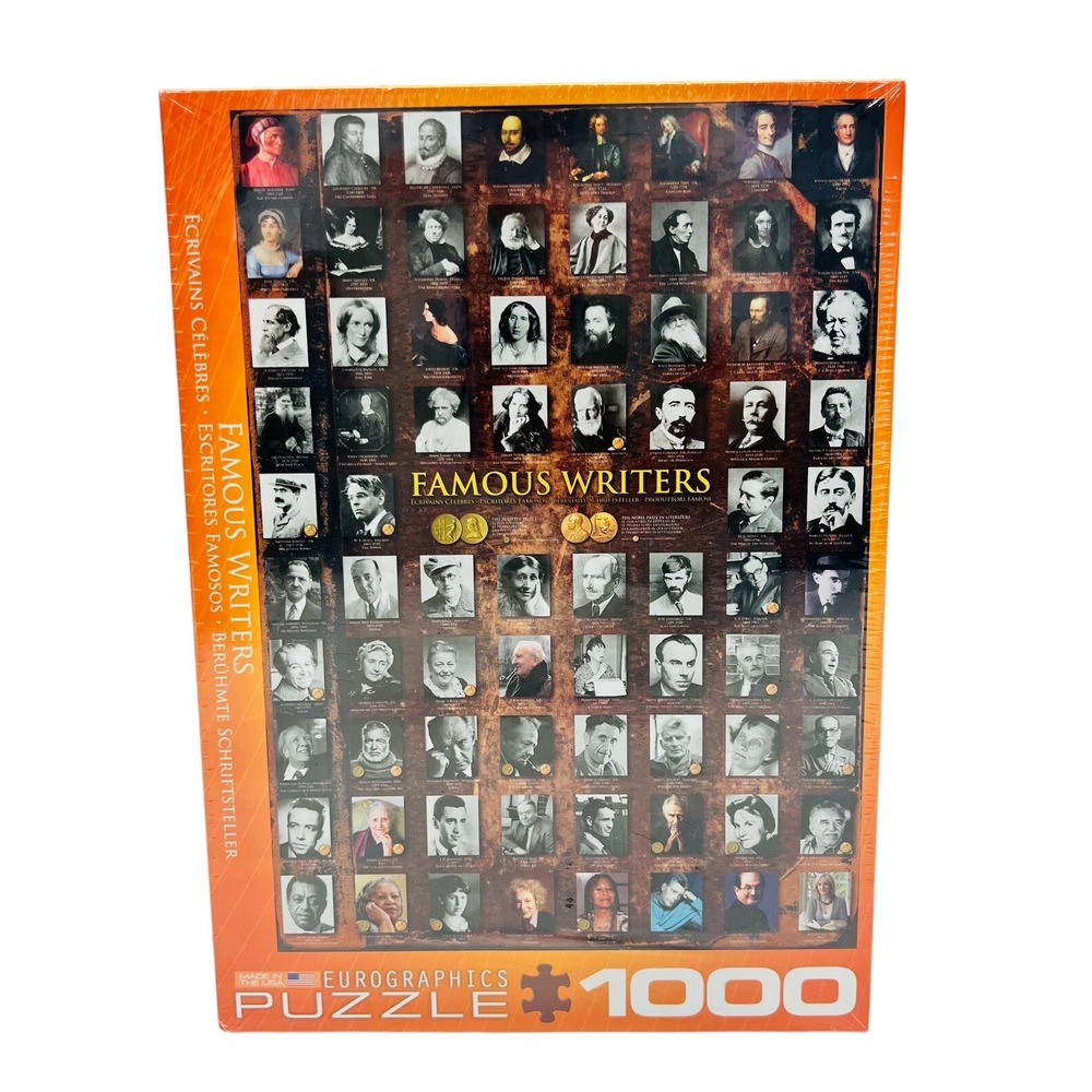 Famous Writers 1000 Piece Jigsaw Puzzle Eurographics - New - Size 19.25 x 26.65